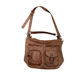 Liebeskind L.K. Berlin Women's Crossbody Shoulder Bag Brown Leather Purse Travel